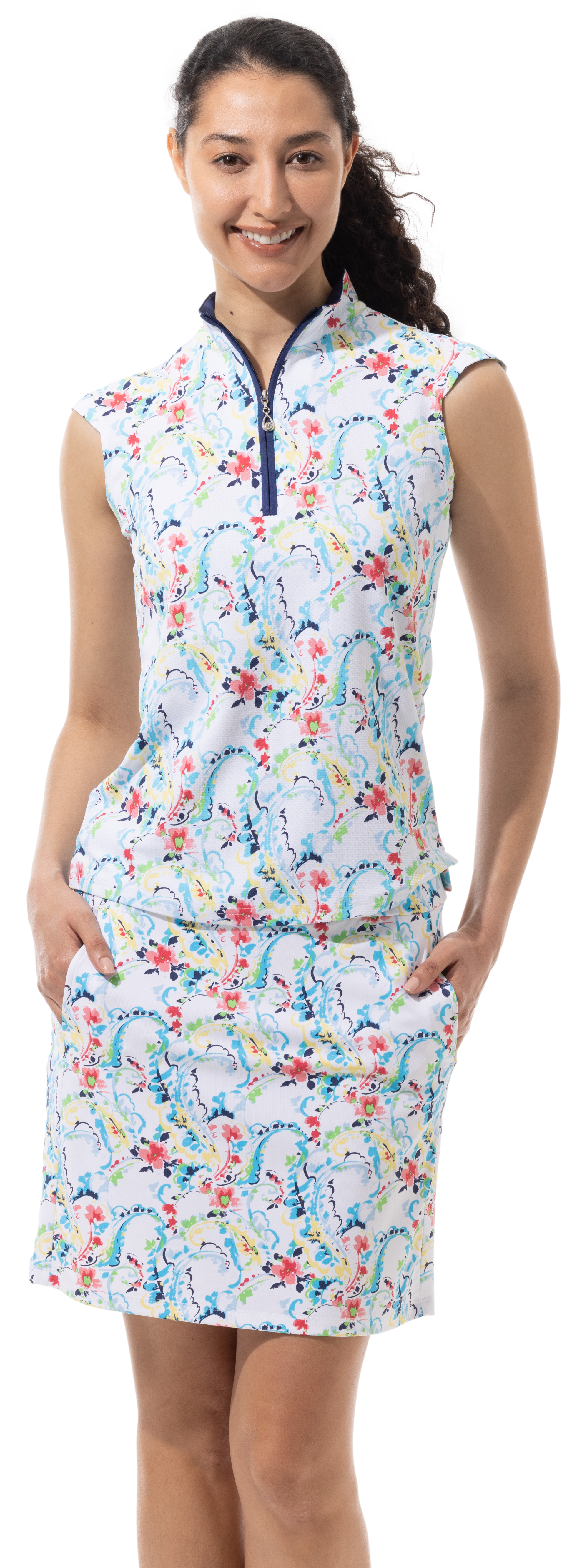 SOLTEK LUX SLEEVELESS PRINT MOCK. CHANTILLY MULTI. 900627P - SanSoleil