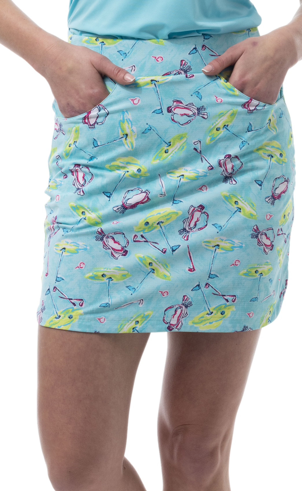 SANSOLEIL 17" GOLF SKORT. FLAGS AND BAGS. 900225 - SanSoleil