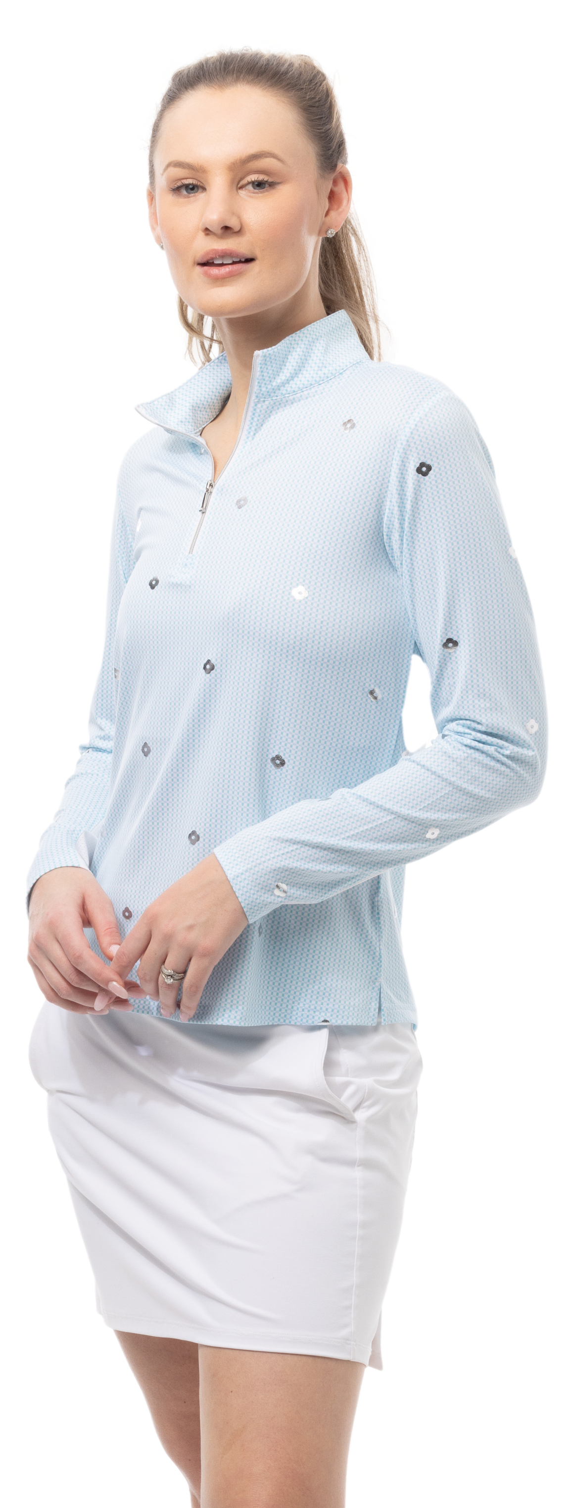 SOLSHINE FOIL PRINT MOCK. FLOWERBOX BLUE SILVER. 900320 - SanSoleil