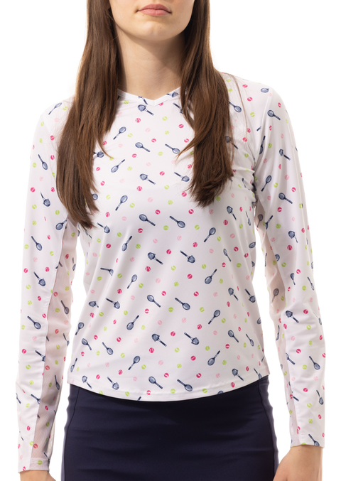SOLCOOL PRINT Long Sleeve Crew. ROUND ROBIN. 900428PR - SanSoleil