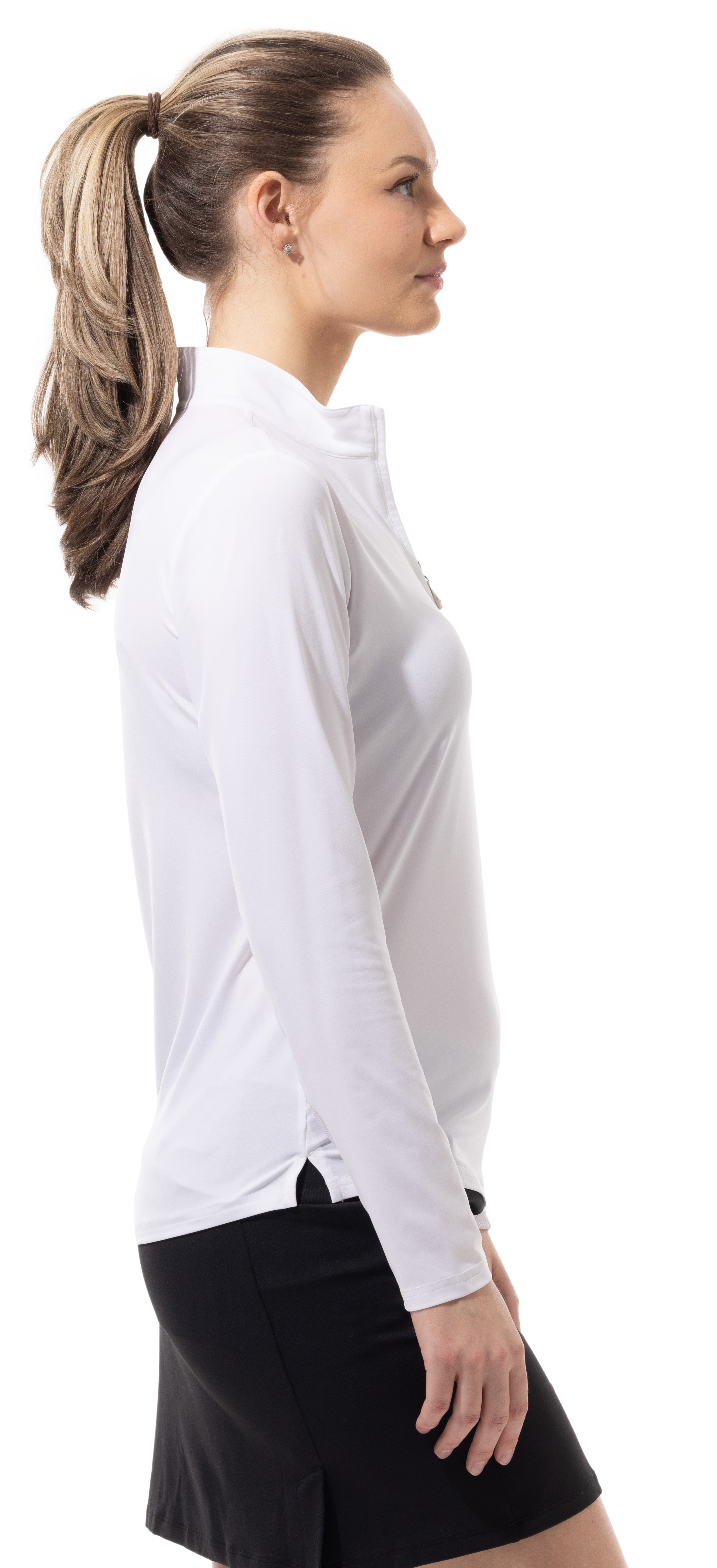 SUNGLOW ZIP MOCK. WHITE. 900434 - SanSoleil