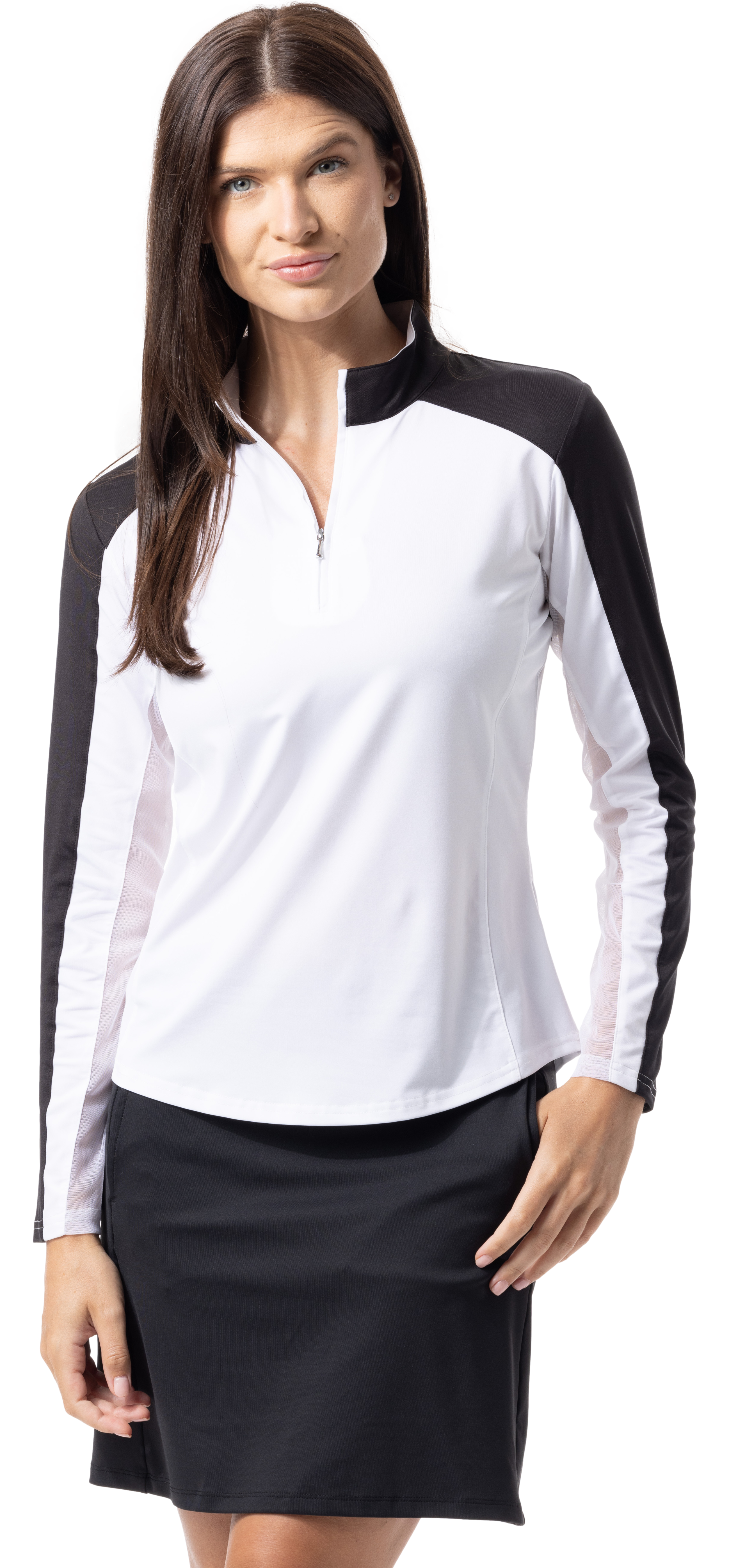 SUNGLOW COLOR BLOCK MOCK. WHITE-BLACK. 900436 - SanSoleil