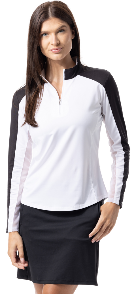 SUNGLOW COLOR BLOCK MOCK. WHITE-BLACK. 900436 - SanSoleil