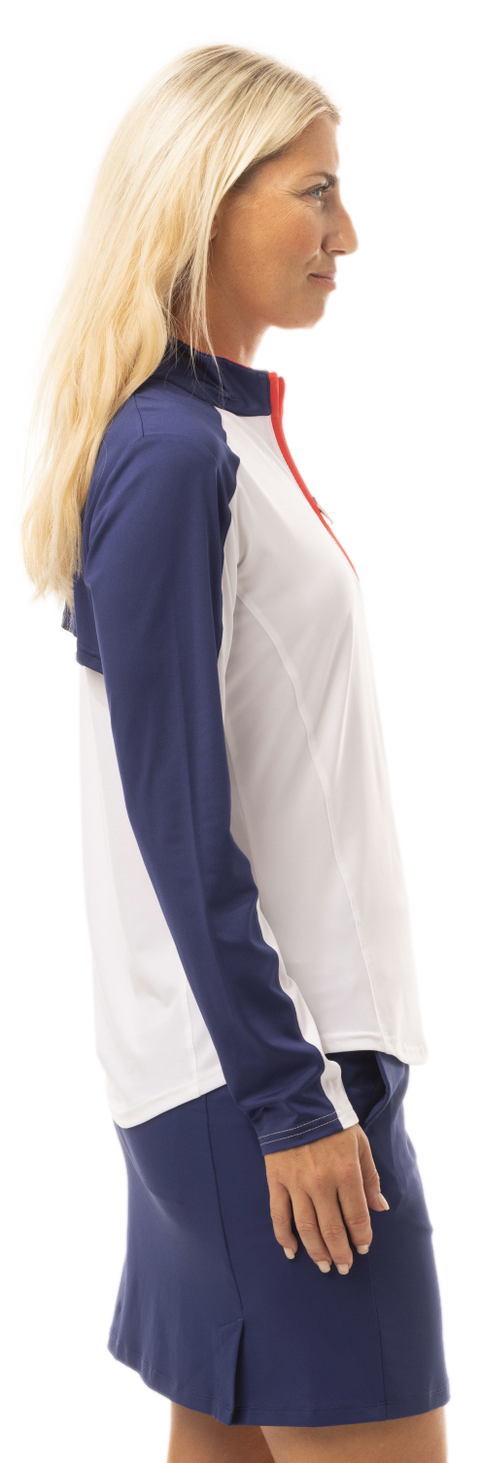 SUNGLOW COLOR BLOCK MOCK. RED-WHITE-NAVY BLUE. 900436 - SanSoleil