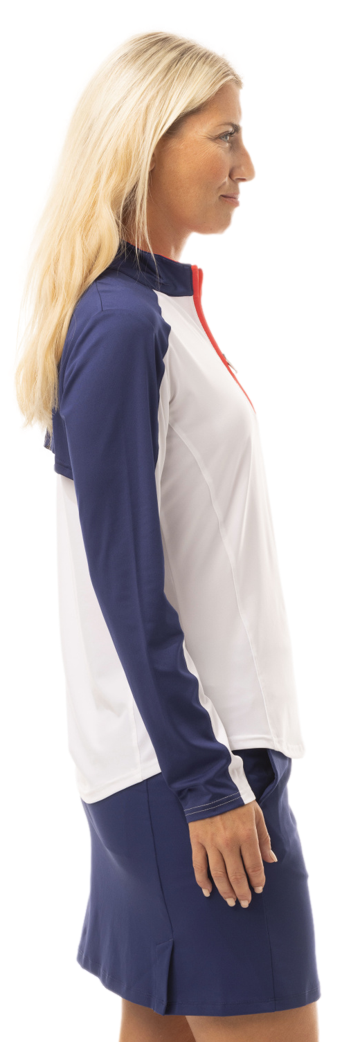 SUNGLOW COLOR BLOCK MOCK. RED-WHITE-NAVY BLUE. 900436 - SanSoleil