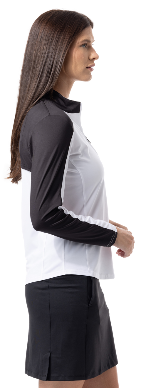 SUNGLOW COLOR BLOCK MOCK. WHITE-BLACK. 900436 - SanSoleil