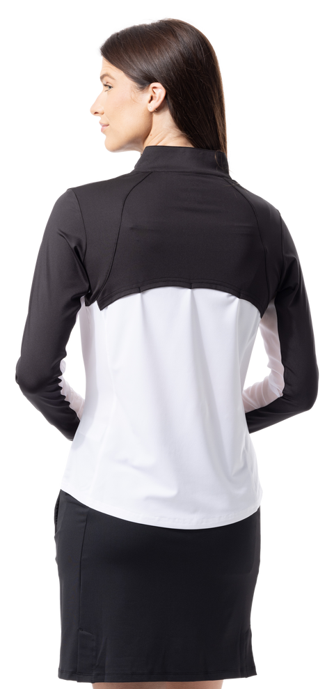SUNGLOW COLOR BLOCK MOCK. WHITE-BLACK. 900436 - SanSoleil