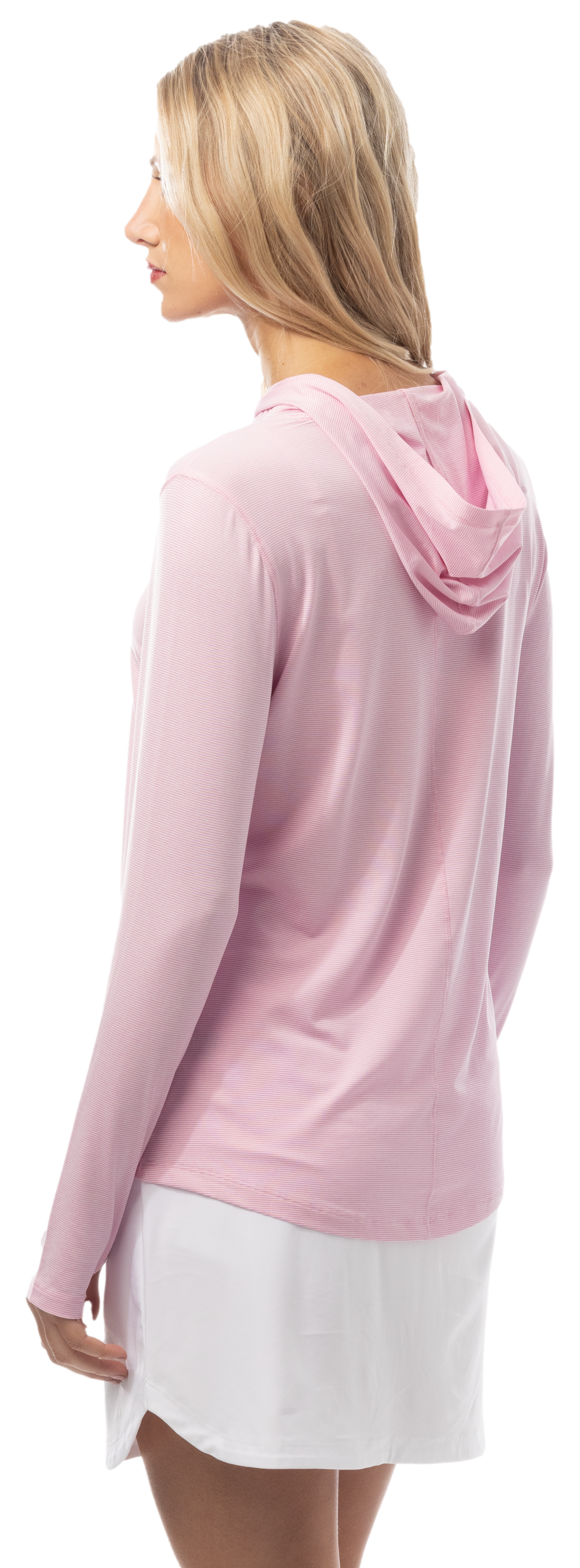 SANSOLEIL MELANGE STRIPE HOODIE. ROSE-QUARTZ WHITE. 900451MM - SanSoleil