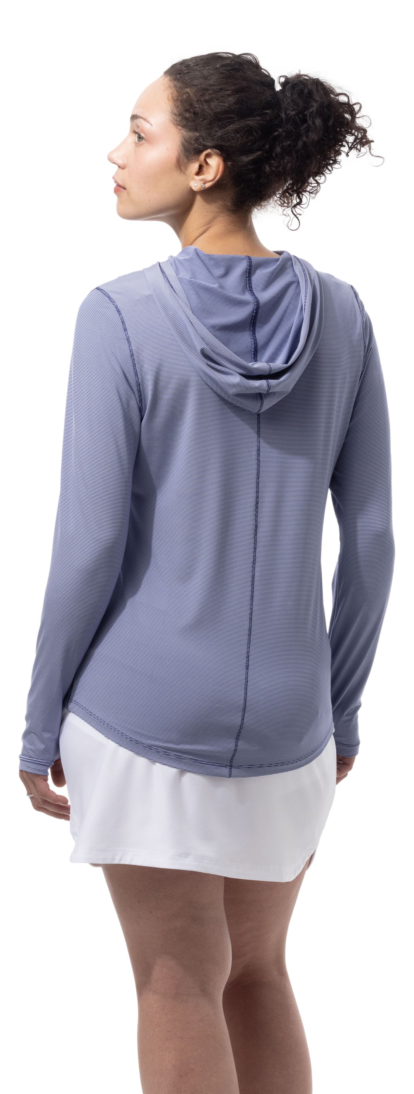 SANSOLEIL MELANGE STRIPE HOODIE. MIDNIGHT WHITE. 900451MM - SanSoleil