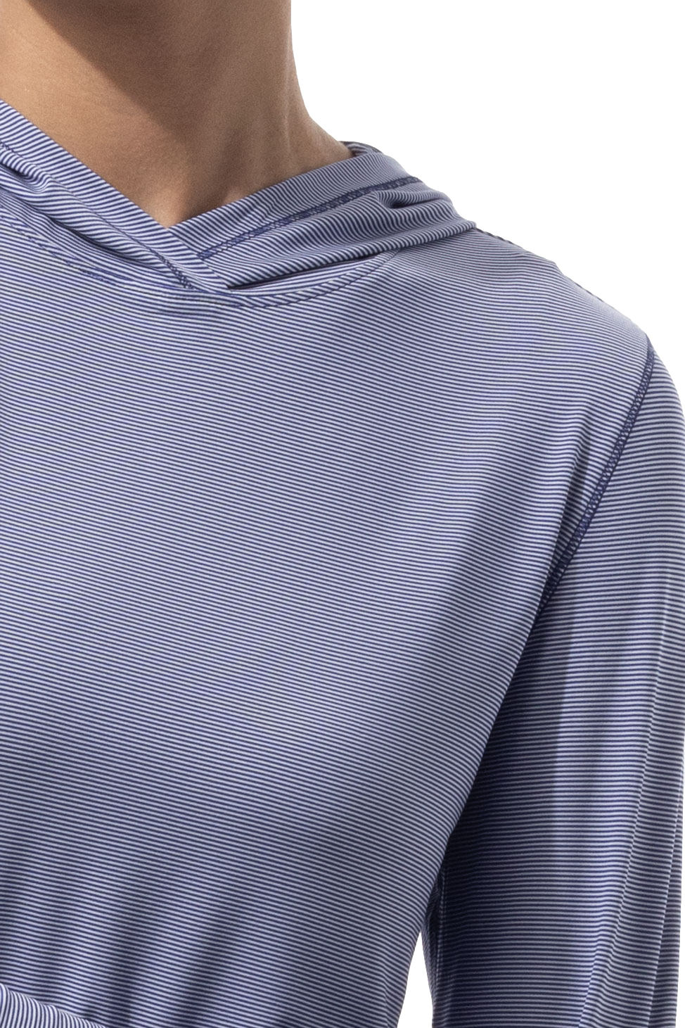 SANSOLEIL MELANGE STRIPE HOODIE. MIDNIGHT WHITE. 900451MM - SanSoleil