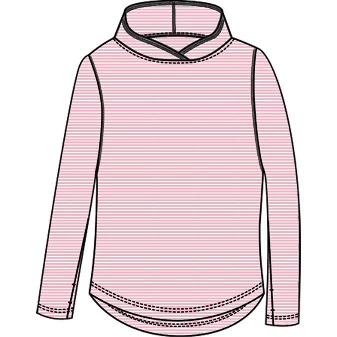 SANSOLEIL MELANGE STRIPE HOODIE. ROSE-QUARTZ WHITE. 900451MM - SanSoleil