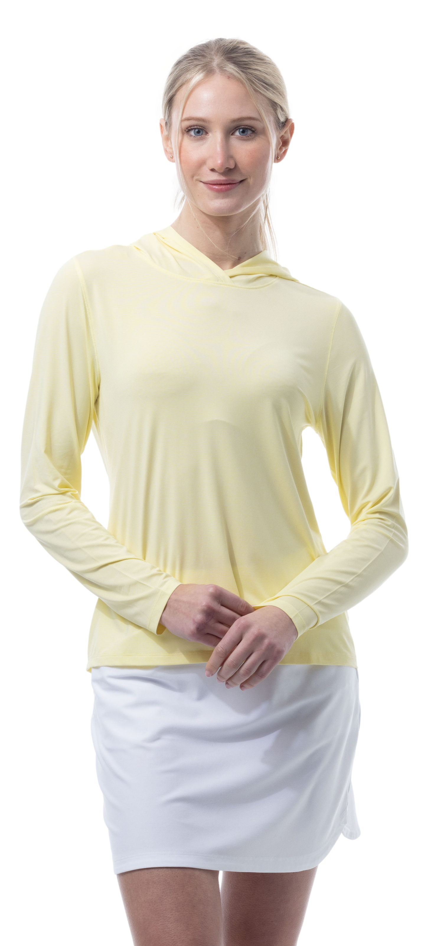 SANSOLEIL MELANGE STRIPE HOODIE. YELLOW WHITE. 900451MM - SanSoleil