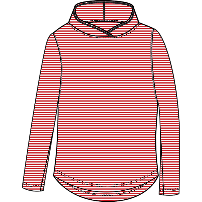 Red-White striped MELANGE hoodie