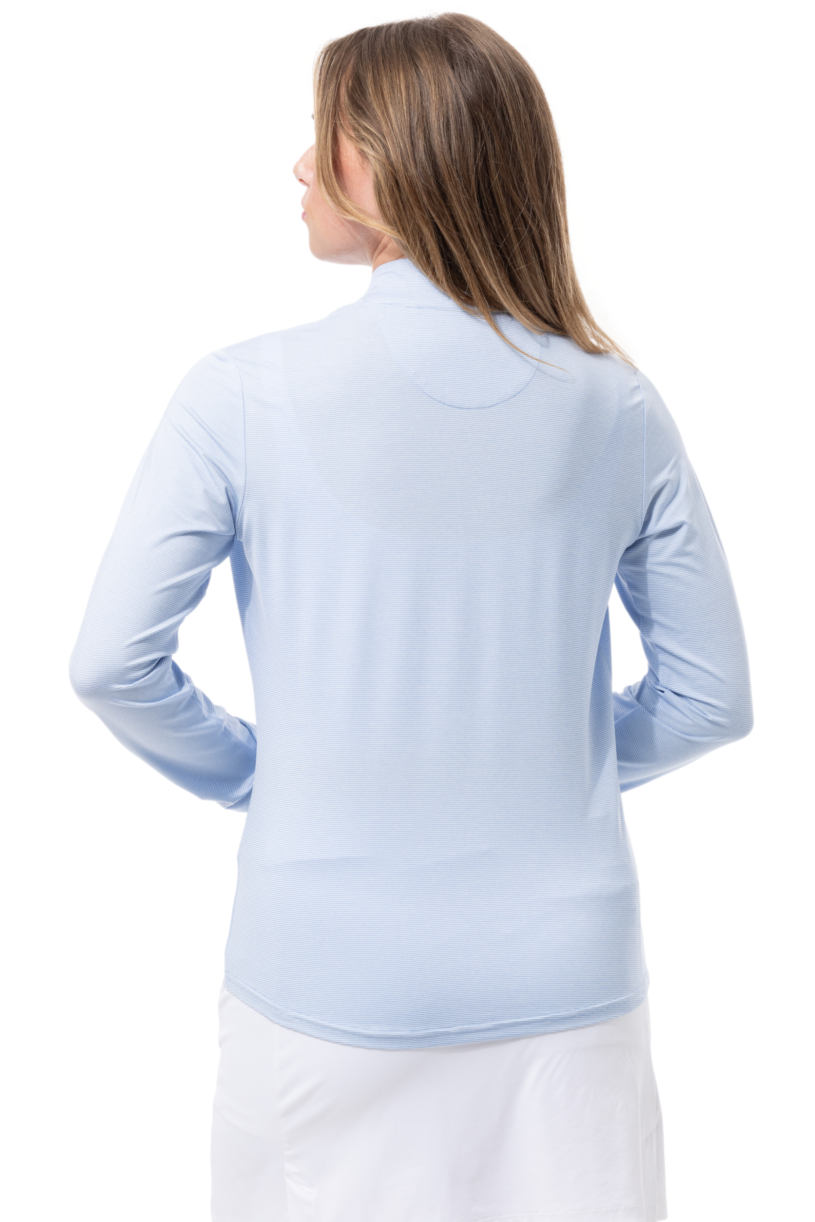 SOLTEK ICE STRIPE ZIP MOCK. MALIBU BLUE. 900453MM - SanSoleil