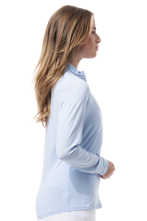 SOLTEK ICE STRIPE ZIP MOCK. MALIBU BLUE. 900453MM - SanSoleil