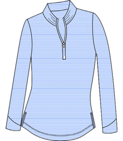 SOLTEK ICE STRIPE ZIP MOCK. MALIBU BLUE. 900453MM - SanSoleil