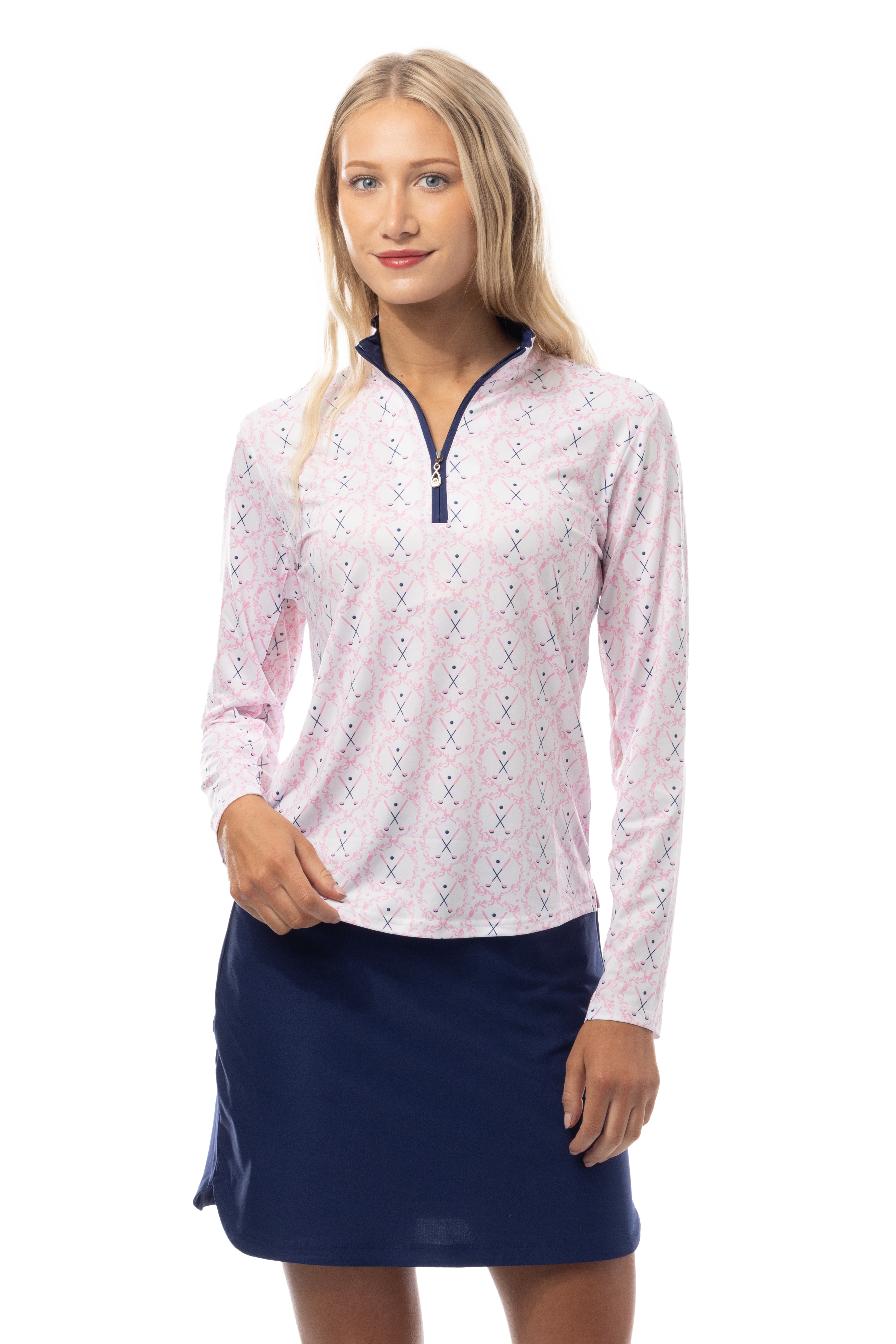 SOLCOOL PRINT MOCK. GOLF CREST. PINK. 900463 - SanSoleil