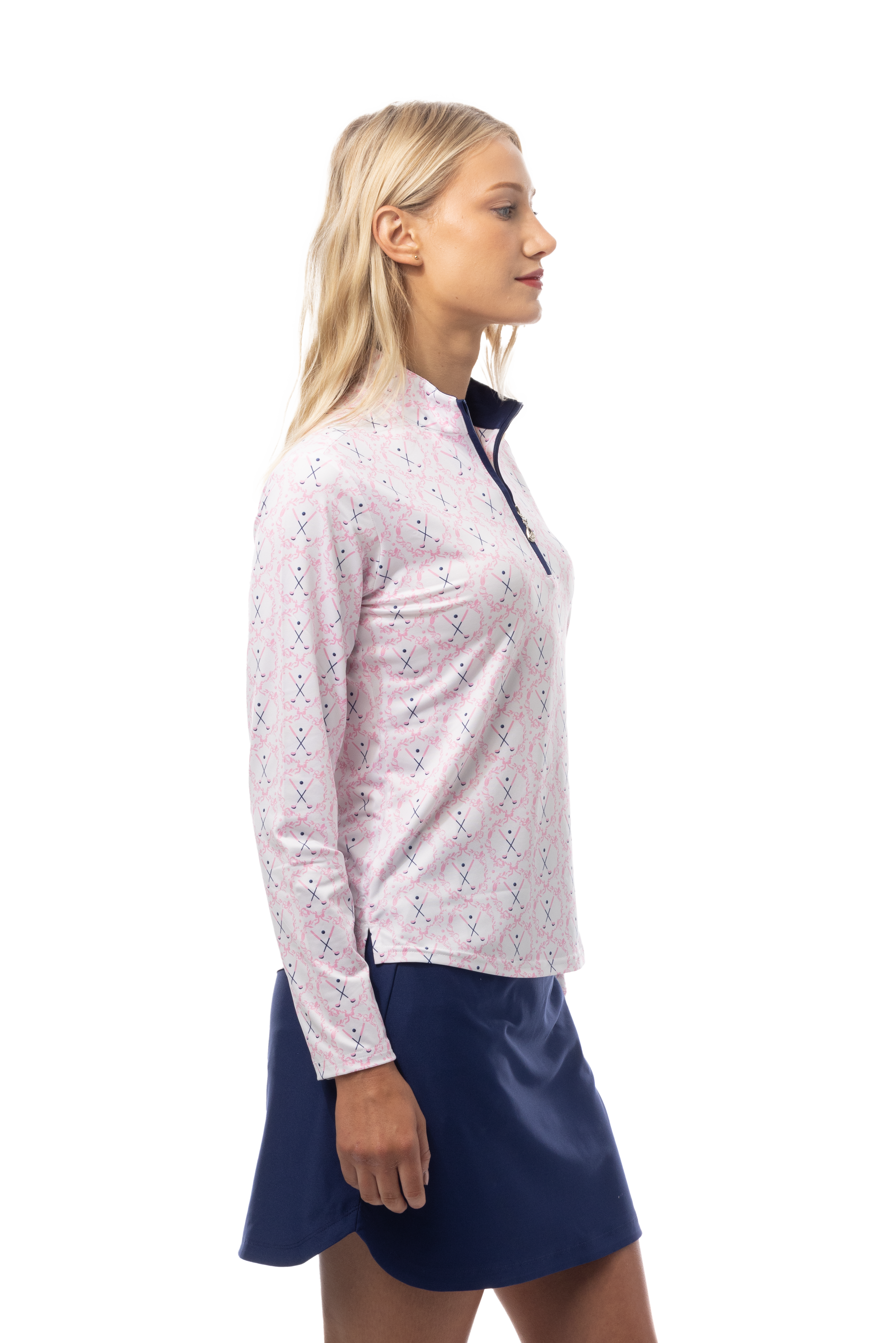 SOLCOOL PRINT MOCK. GOLF CREST. PINK. 900463 - SanSoleil