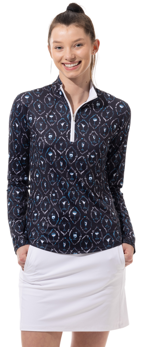 SOLCOOL PRINT MOCK. OH WHAT FUN-BLACK. 900463 - SanSoleil