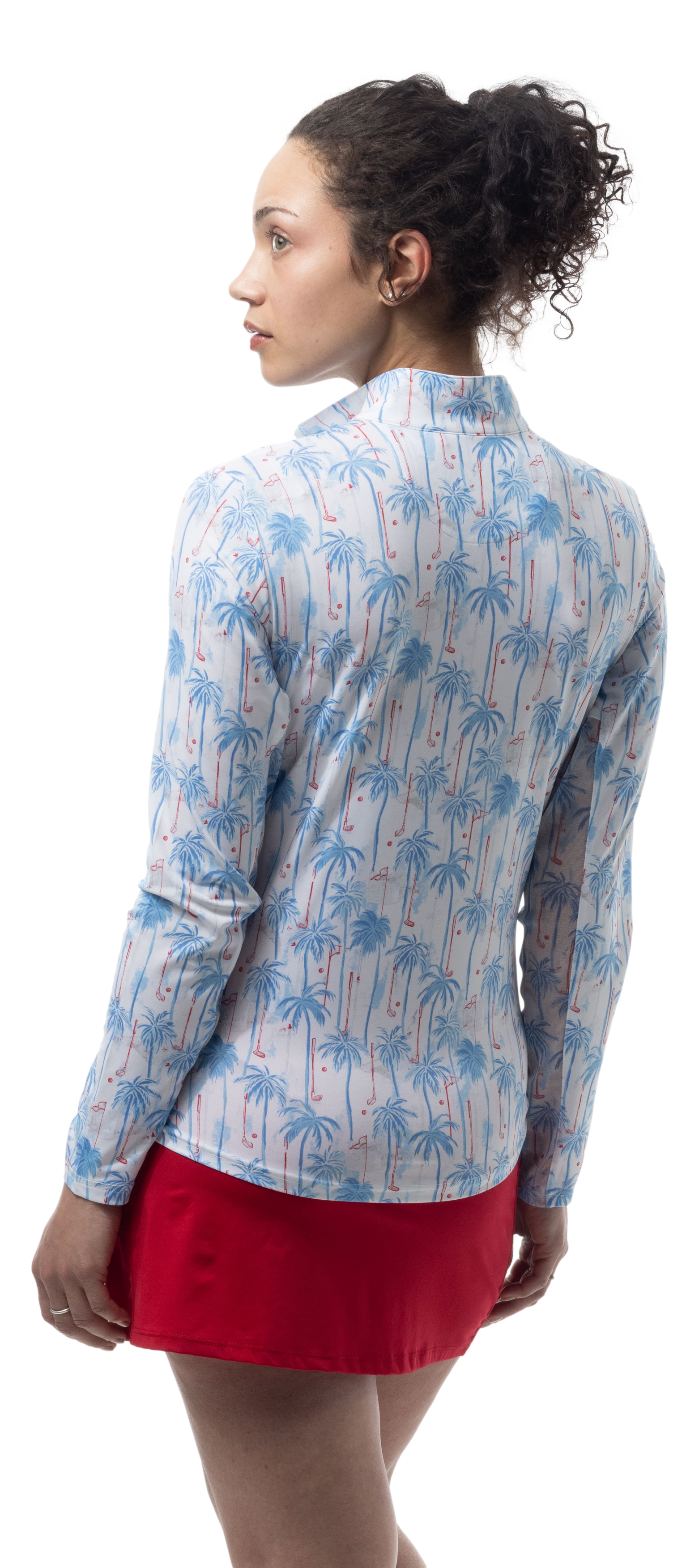 SOLCOOL 1/4 ZIP MOCK. GOLF PARADISE. BLUE. 900463 - SanSoleil