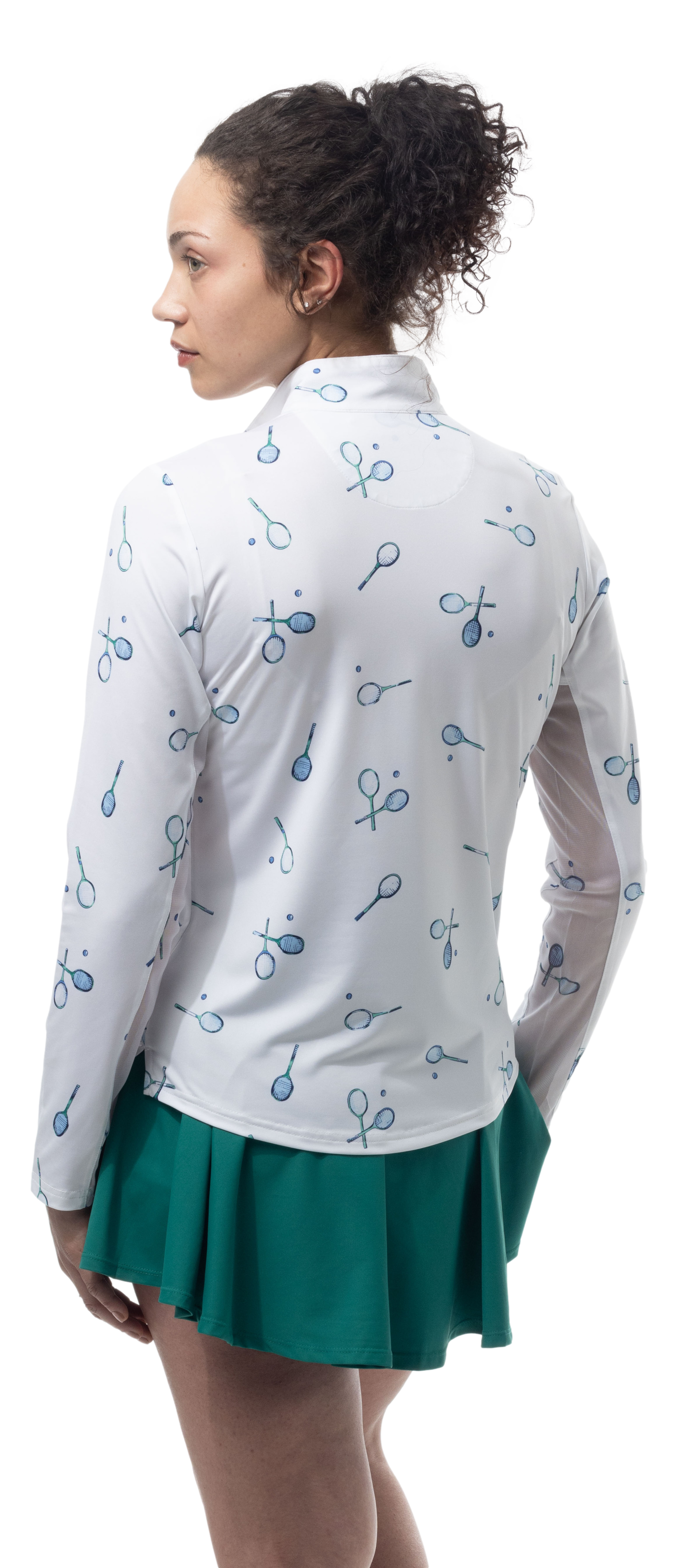 SOLCOOL 1/4 ZIP MOCK. MATCH PLAY. GREEN NAVY. 900463 - SanSoleil