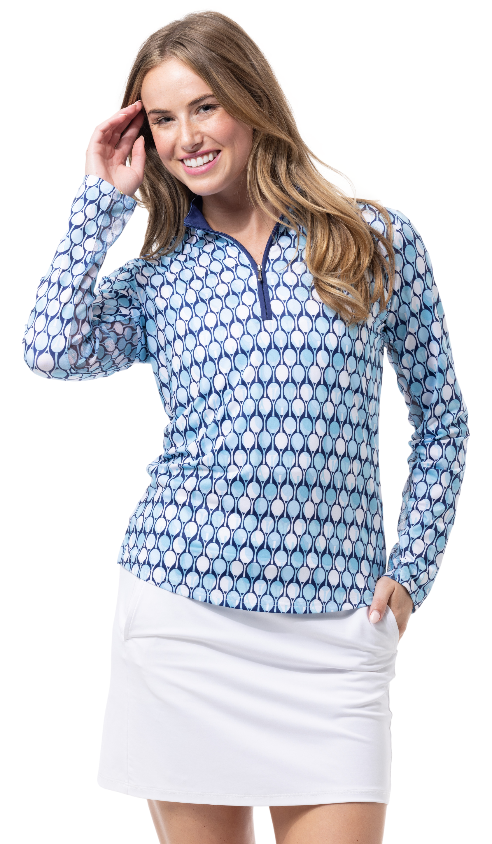 SOLCOOL PRINT MOCK. RACQUETEER BLUE-900463 - SanSoleil