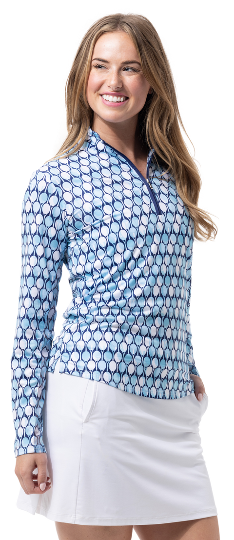 SOLCOOL PRINT MOCK. RACQUETEER BLUE-900463 - SanSoleil