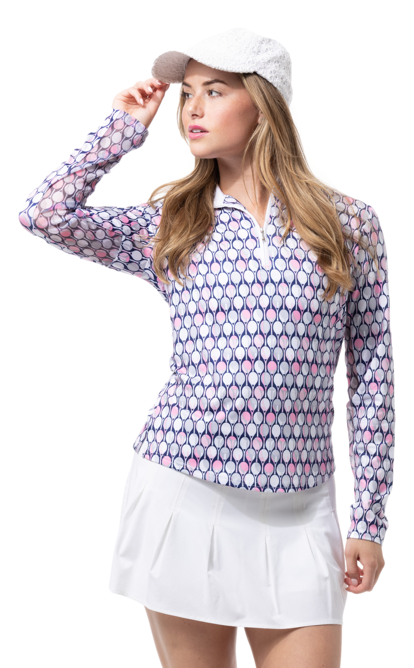 SOLCOOL PRINT MOCK. RACQUETEER PINK-900463 - SanSoleil