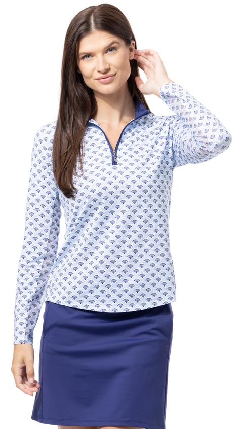SOLCOOL PRINT MOCK. SHELLTEE. BLUE. 900463 - SanSoleil