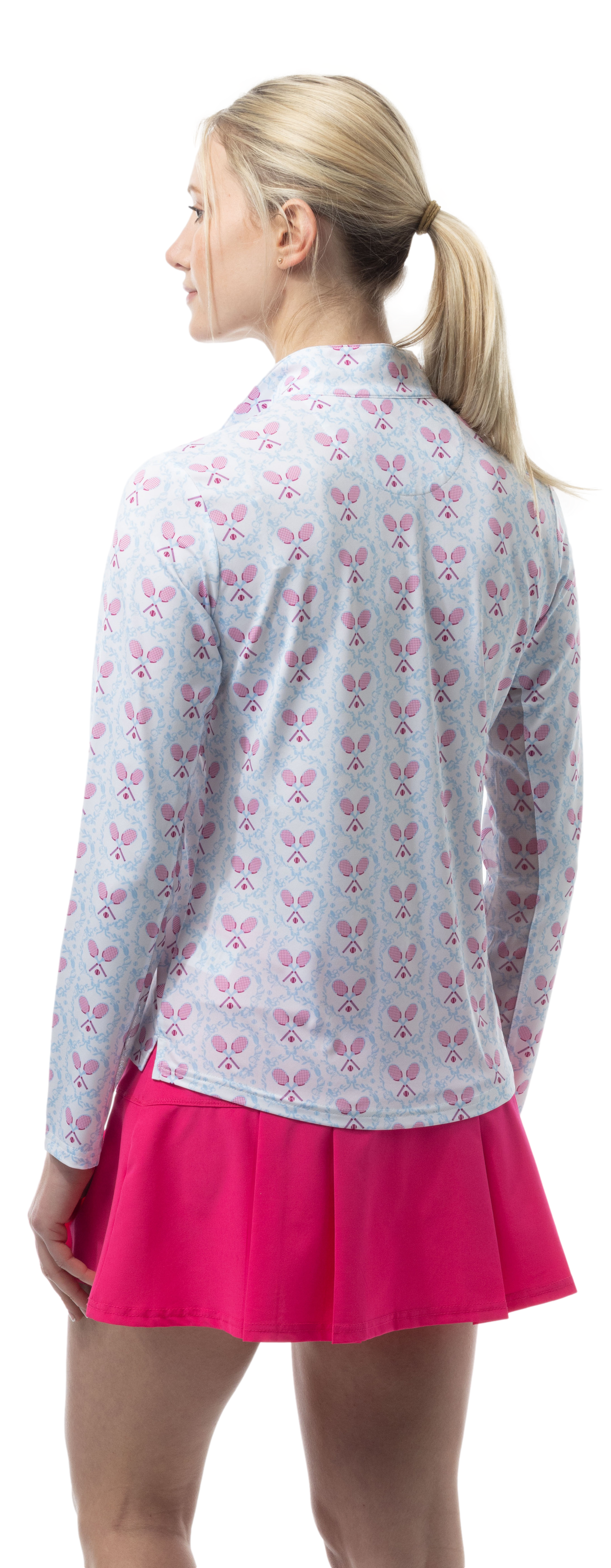 SOLCOOL 1/4 ZIP MOCK. TENNISON. ARTIC BERRY. 900463 - SanSoleil