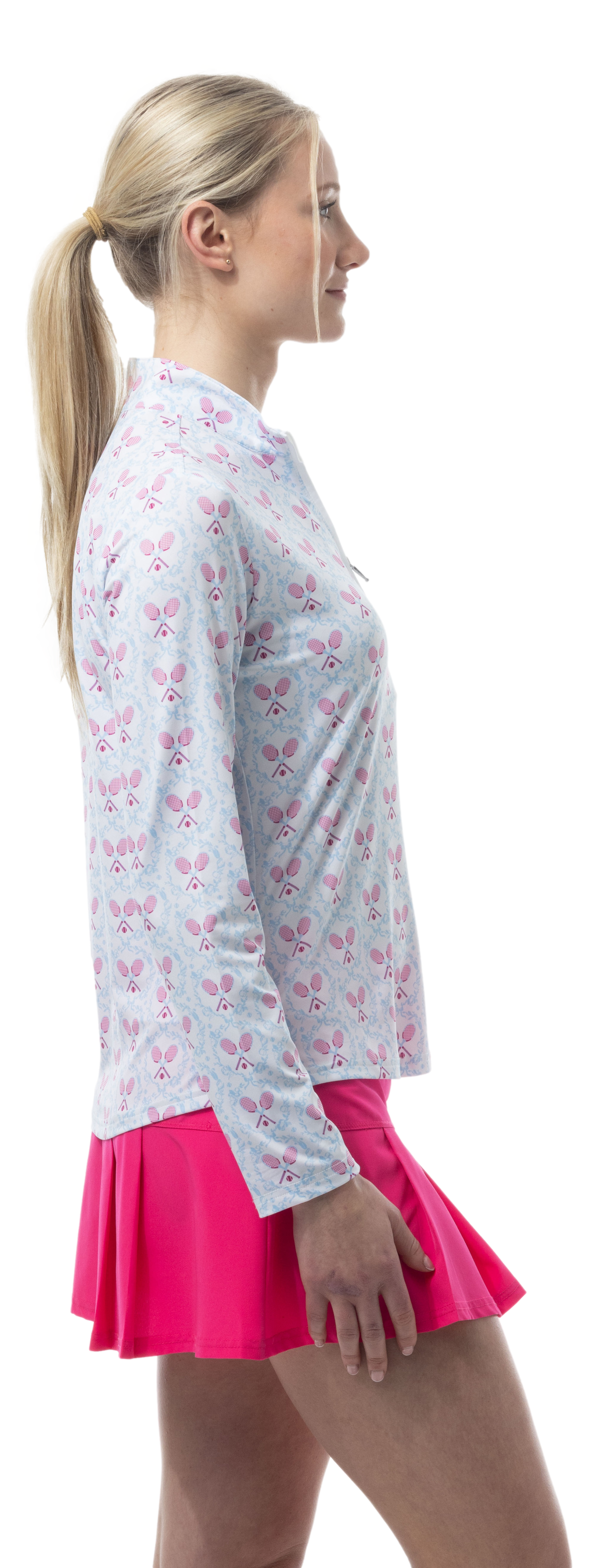 SOLCOOL 1/4 ZIP MOCK. TENNISON. ARTIC BERRY. 900463 - SanSoleil