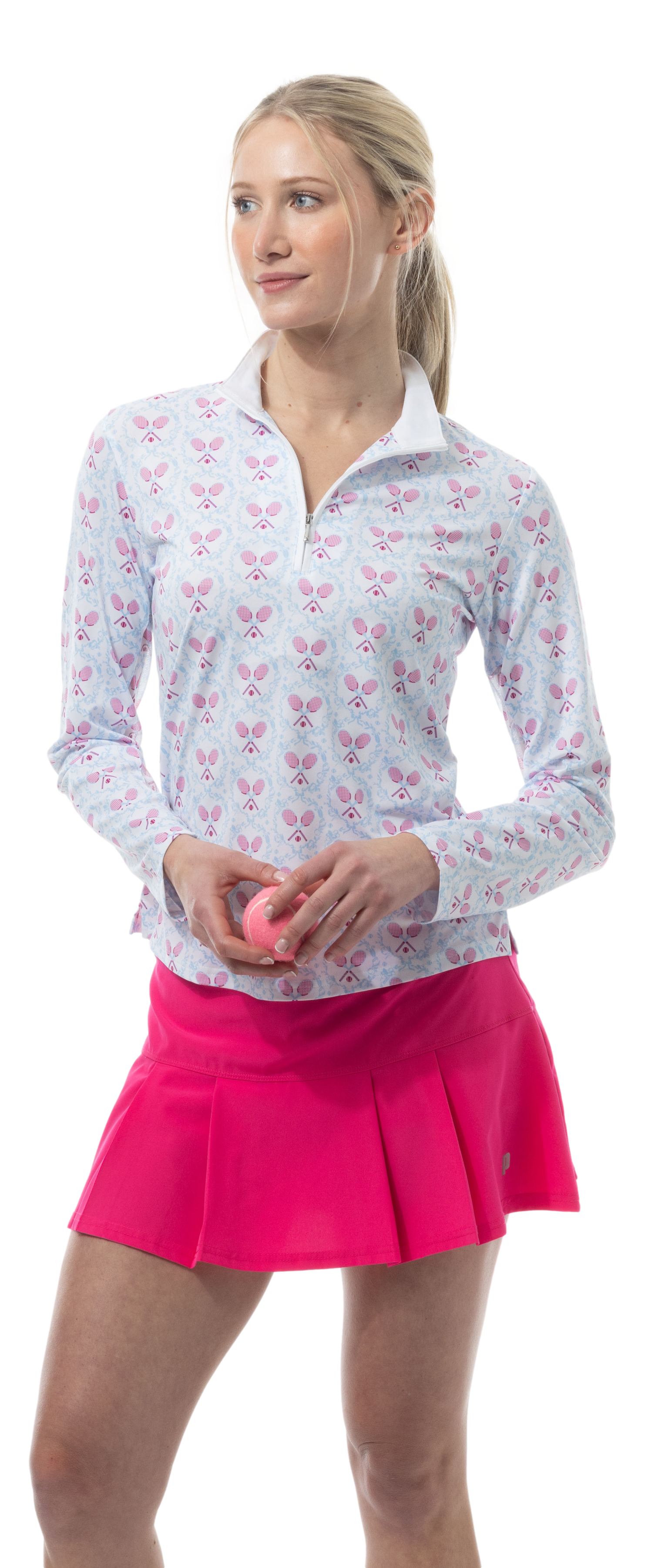 SOLCOOL 1/4 ZIP MOCK. TENNISON. ARTIC BERRY. 900463 - SanSoleil