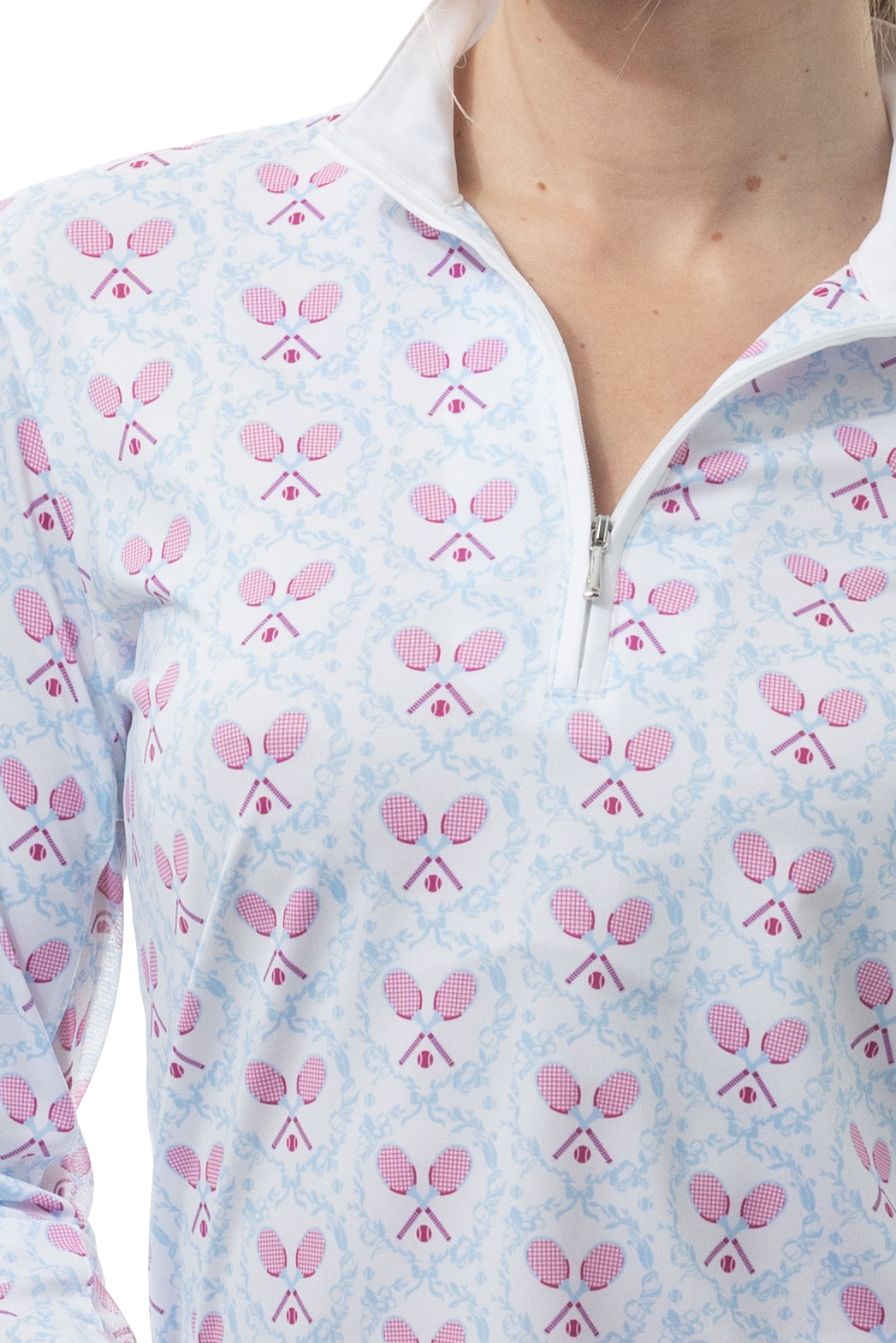 SOLCOOL 1/4 ZIP MOCK. TENNISON. ARTIC BERRY. 900463 - SanSoleil