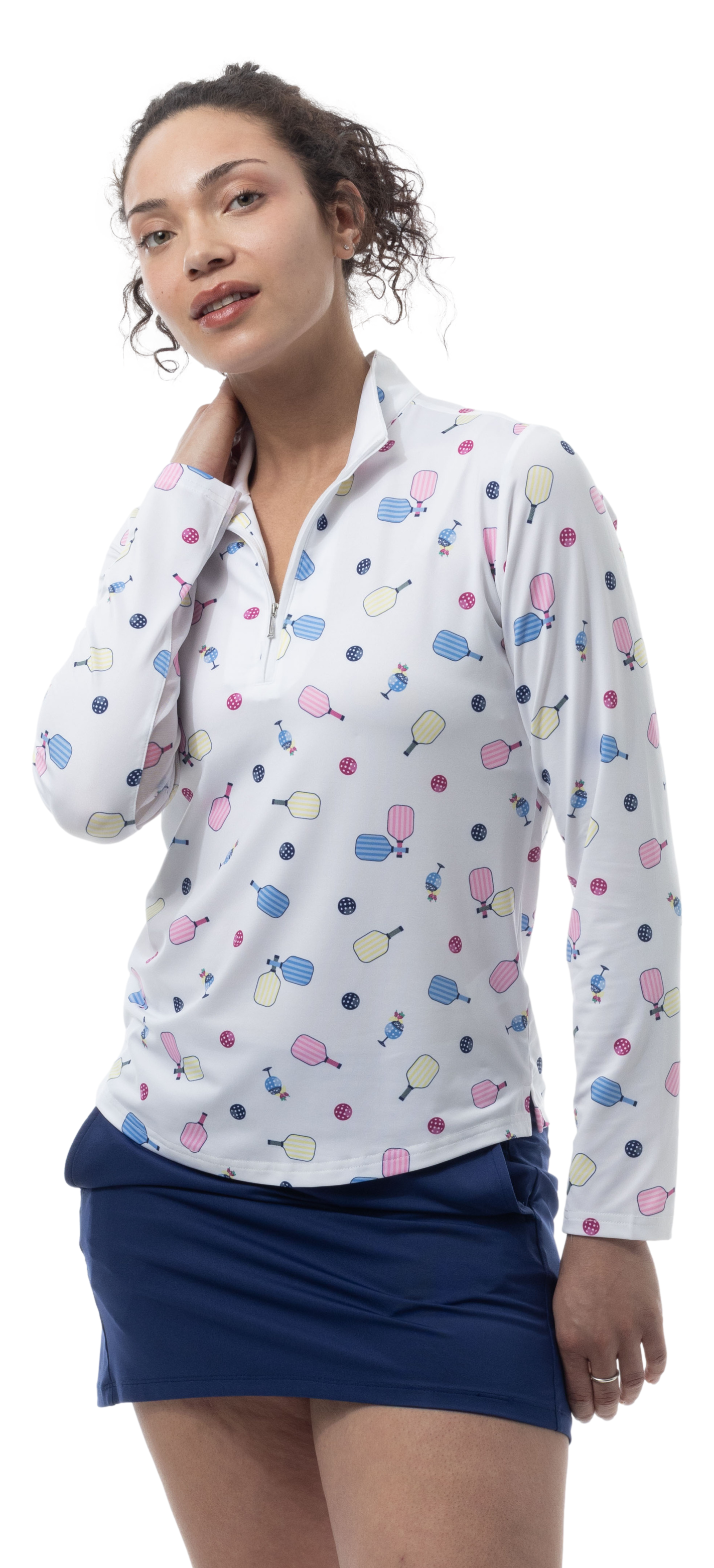 SOLCOOL 1/4 ZIP MOCK. UNDERSERVED AGAIN. 900463 - SanSoleil