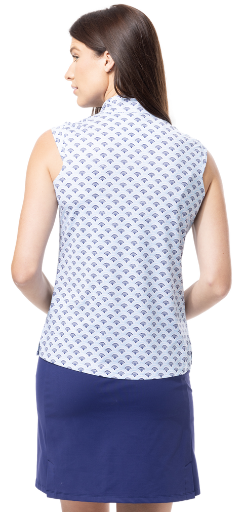 SOLCOOL SLEEVELESS MOCK. SHELLTEE BLUE. 900471 - SanSoleil