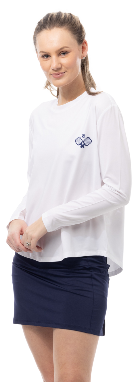 SUNGLOW RELAXED DROP-TAIL TEE. PICKERING. WHITE. 900479 - SanSoleil