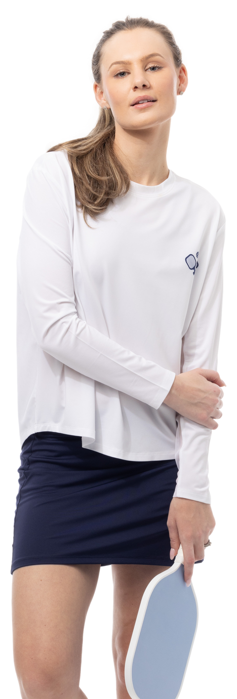 SUNGLOW RELAXED DROP-TAIL TEE. PICKERING. WHITE. 900479 - SanSoleil