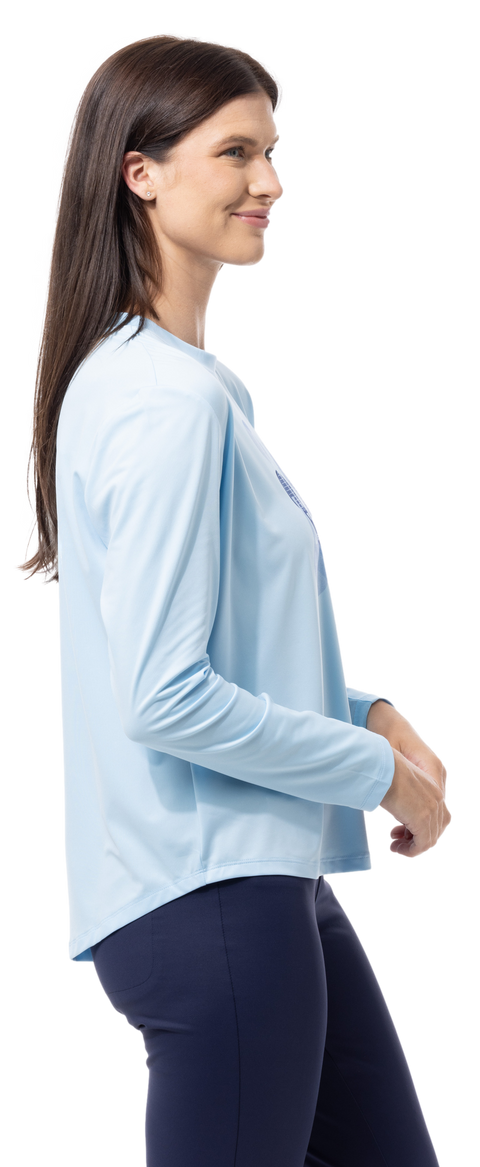 SUNGLOW RELAXED DROP-TAIL TEE. RACQUETEER . BLUE. 900479 - SanSoleil