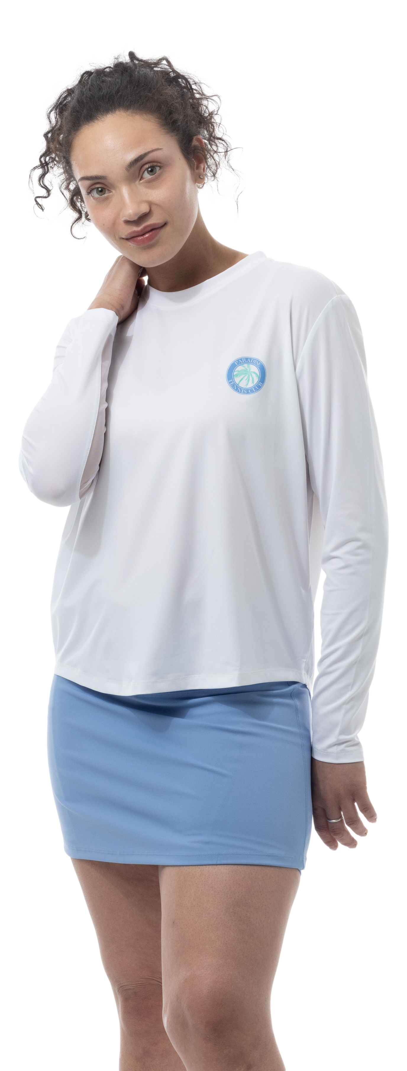 SUNGLOW RELAXED DROP-TAIL TEE. TENNIS PARADISE. 900479 - SanSoleil
