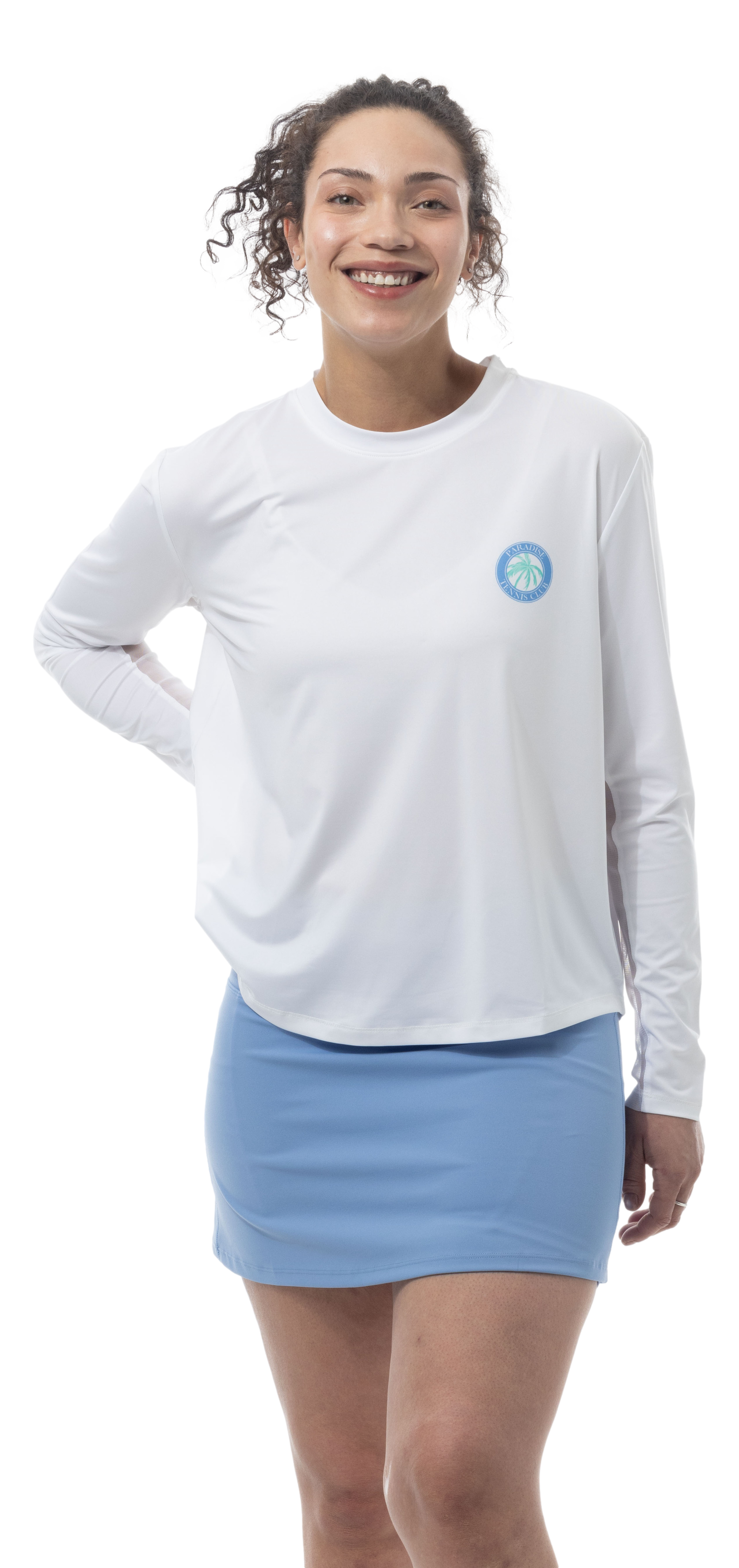 SUNGLOW RELAXED DROP-TAIL TEE. TENNIS PARADISE. 900479 - SanSoleil