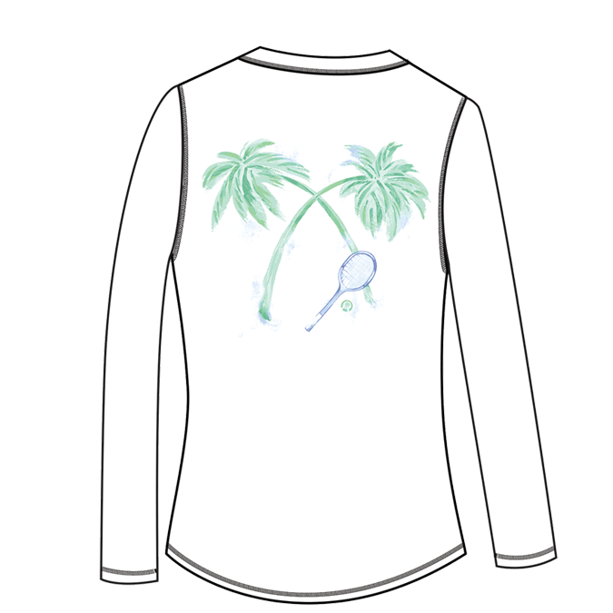 SUNGLOW RELAXED DROP-TAIL TEE. TENNIS PARADISE. 900479 - SanSoleil