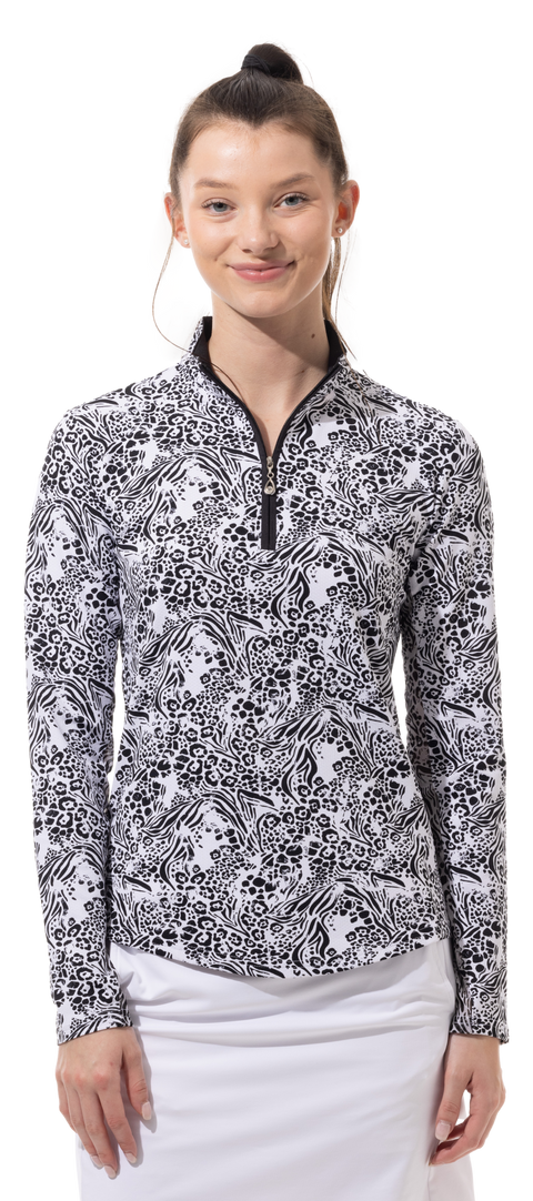 SOLTEK LUX LONG-SLEEVE PRINT MOCK. KINGDOM. BLACK - 900621