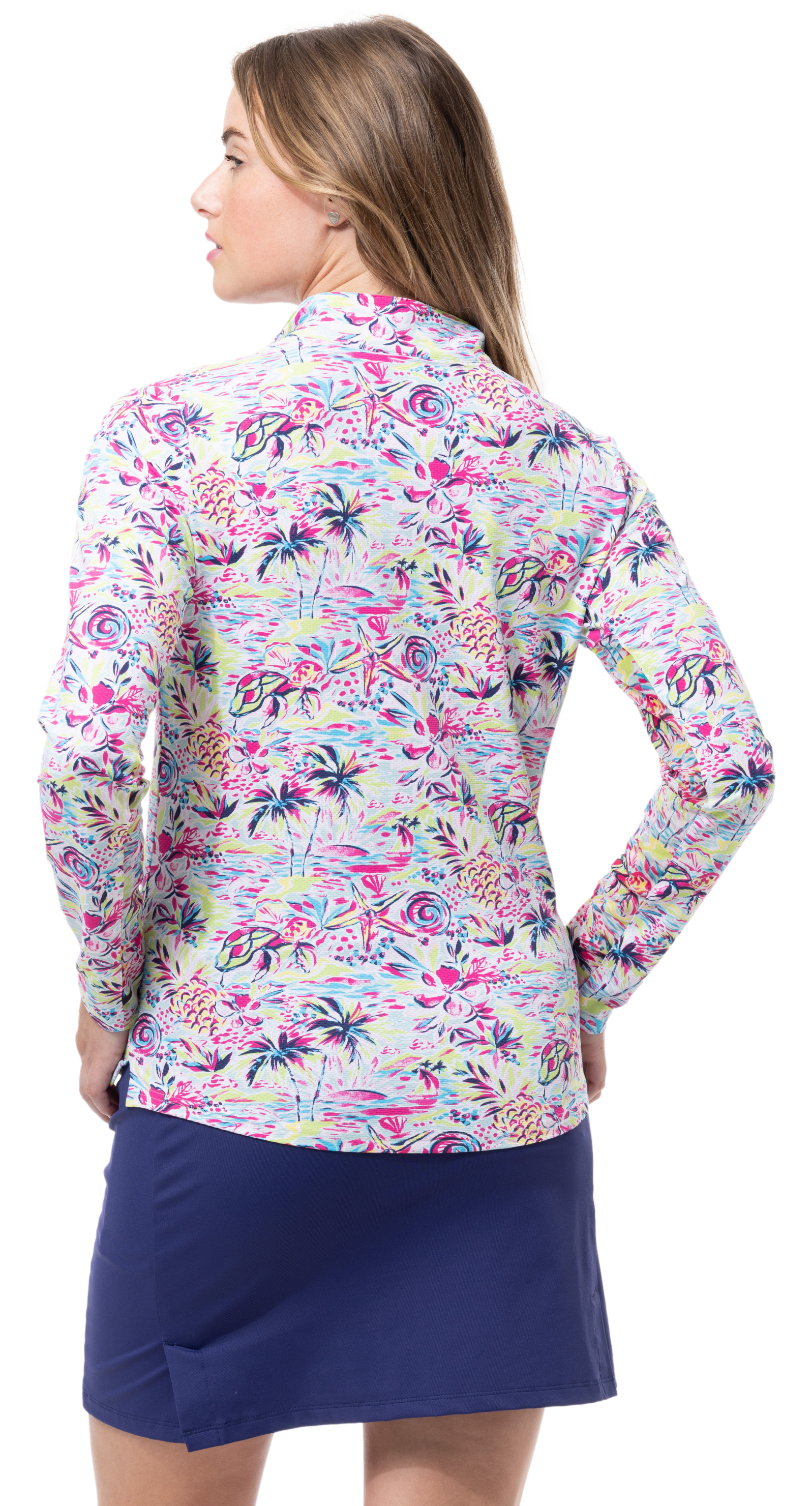 SOLTEK LUX LONG-SLEEVE PRINT MOCK. KEYWEST MULTI. 900621 - SanSoleil