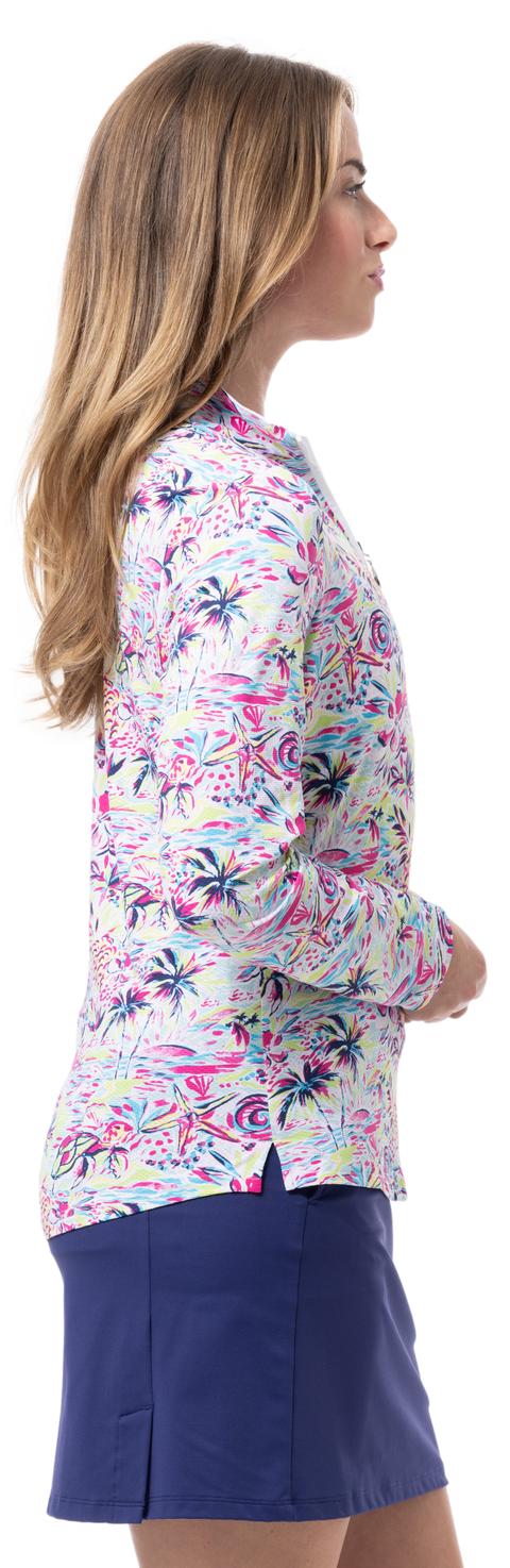 SOLTEK LUX LONG-SLEEVE PRINT MOCK. KEYWEST MULTI. 900621 - SanSoleil