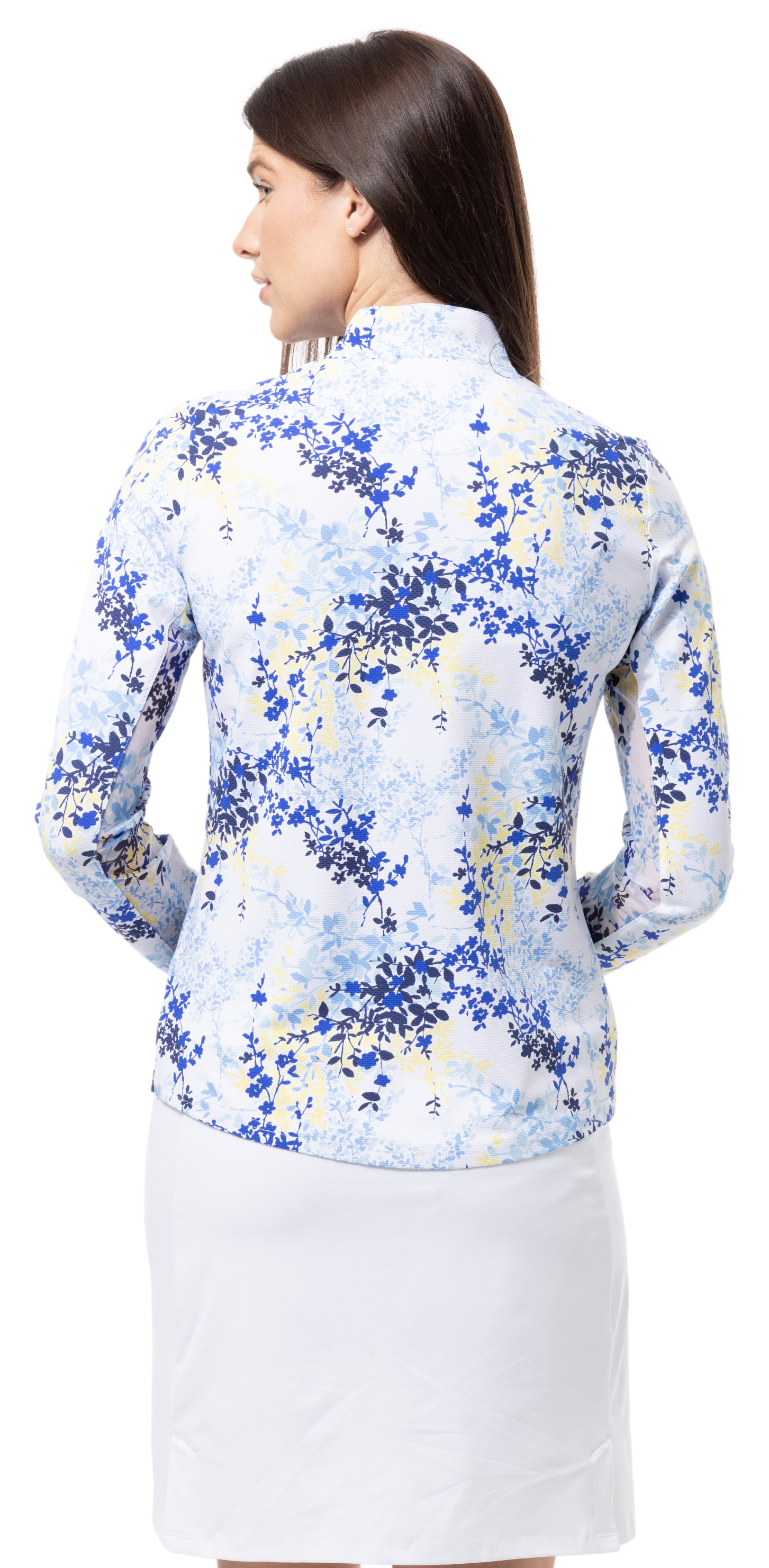 SOLTEK LUX LONG-SLEEVE PRINT MOCK. WILLOW NAVY. 900621 - SanSoleil