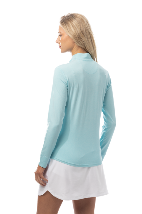 SOLTEK LUX LONG-SLEEVE SOLID MOCK. ARTIC BLUE. 900622