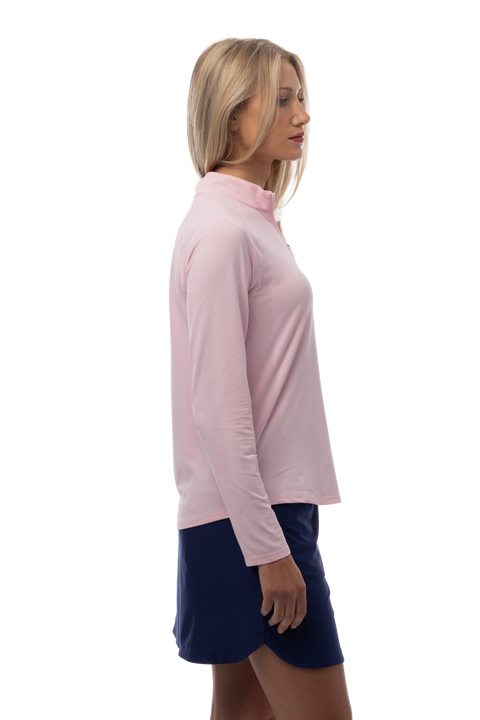 SOLTEK LUX LONG-SLEEVE SOLID MOCK. BALLET PINK. 900622
