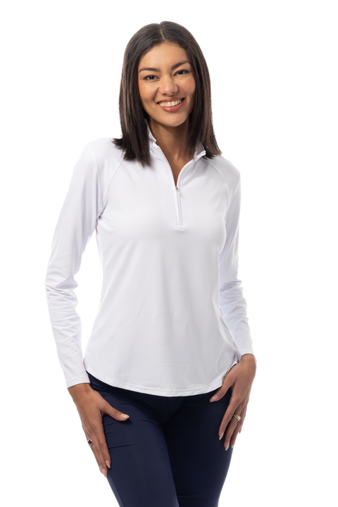 SOLTEK LUX LONG-SLEEVE SOLID MOCK. WHITE. 900622