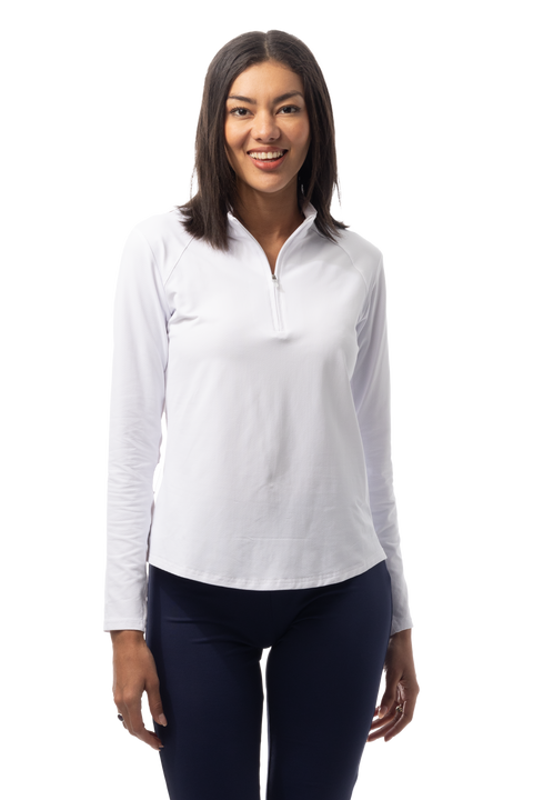 SOLTEK LUX LONG-SLEEVE SOLID MOCK. WHITE. 900622