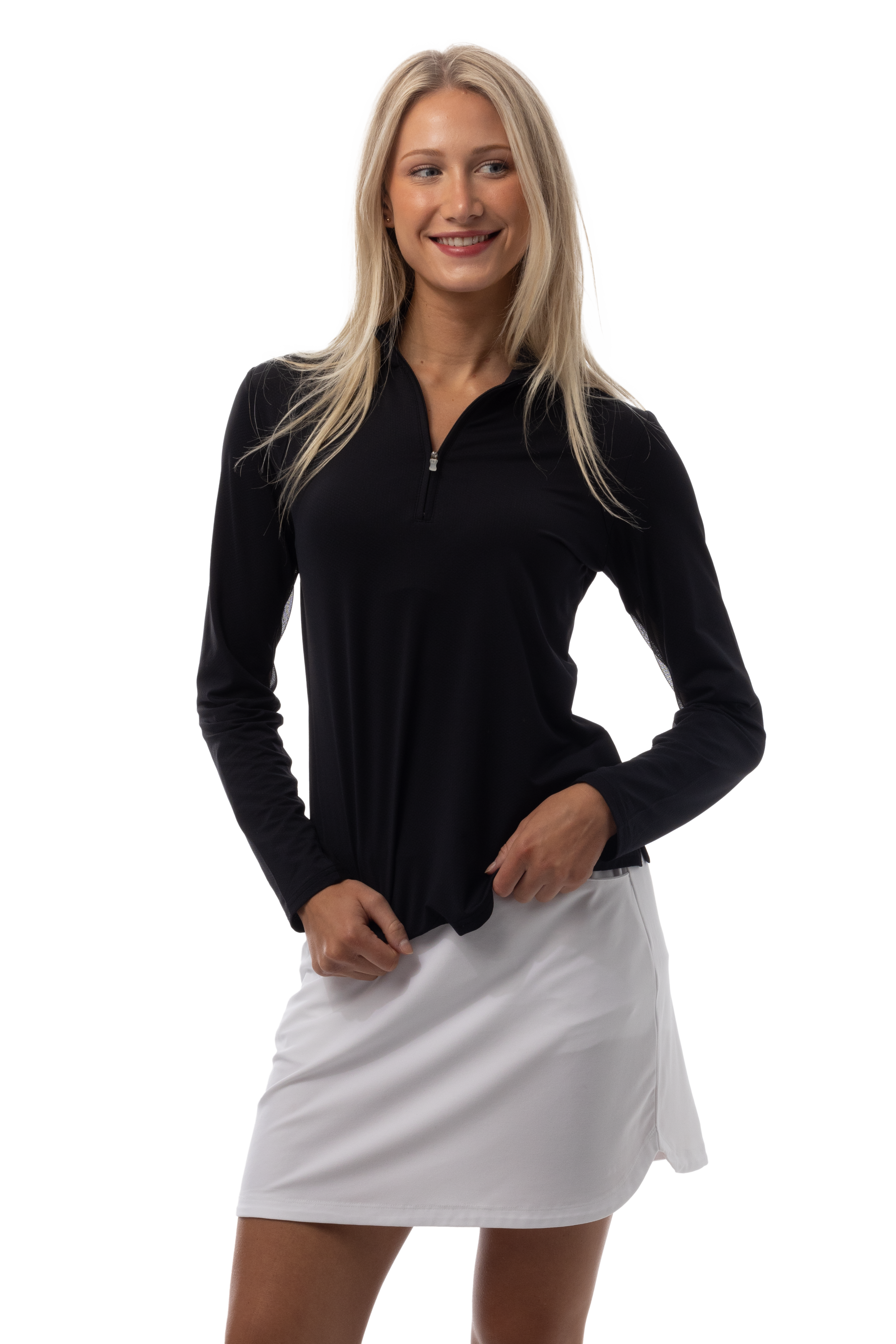 SOLTEK LUX LONG-SLEEVE SOLID MOCK. BLACK. 900622 - SanSoleil